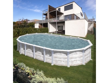 Piscina de Acero GRE Imitacion Nordico (730x375x132 cm)