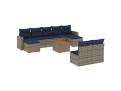 Maison Exclusive - Conjunto De Sofá De Jardín De 10 Piezas Con Cojines, Poliratán Gris