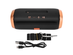 Altavoz Bluetooth Para Exteriores Et801, Subwoofer Portátil Con Radio Y Tarjeta De Memoria, Negro.