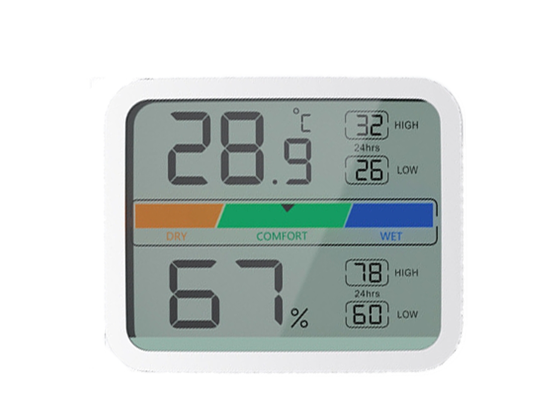 Termómetro Higrómetro Digital Para Interiores, Pantalla Fácil De Leer Con Indicador De Confort De Aire, Brillo Ajustable Y Precisión Confiable, Perfec