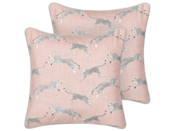 Cojines decorativos BELIANI Arales de Algodón Rosa 45x45x6