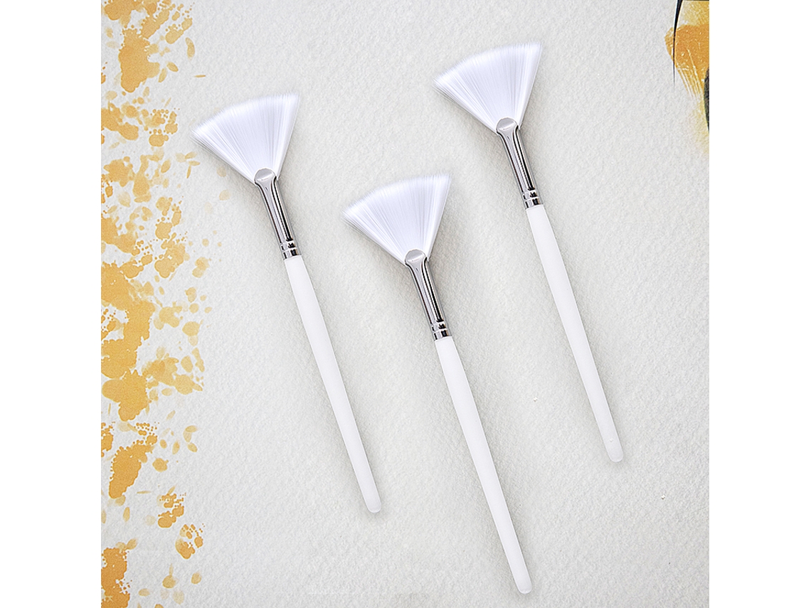 (3 Piezas) Juego De Brochas Para Mascarillas, Que Incluye Una Brocha Suave En Forma De Abanico Y Una Brocha De Aplicación Ácida.