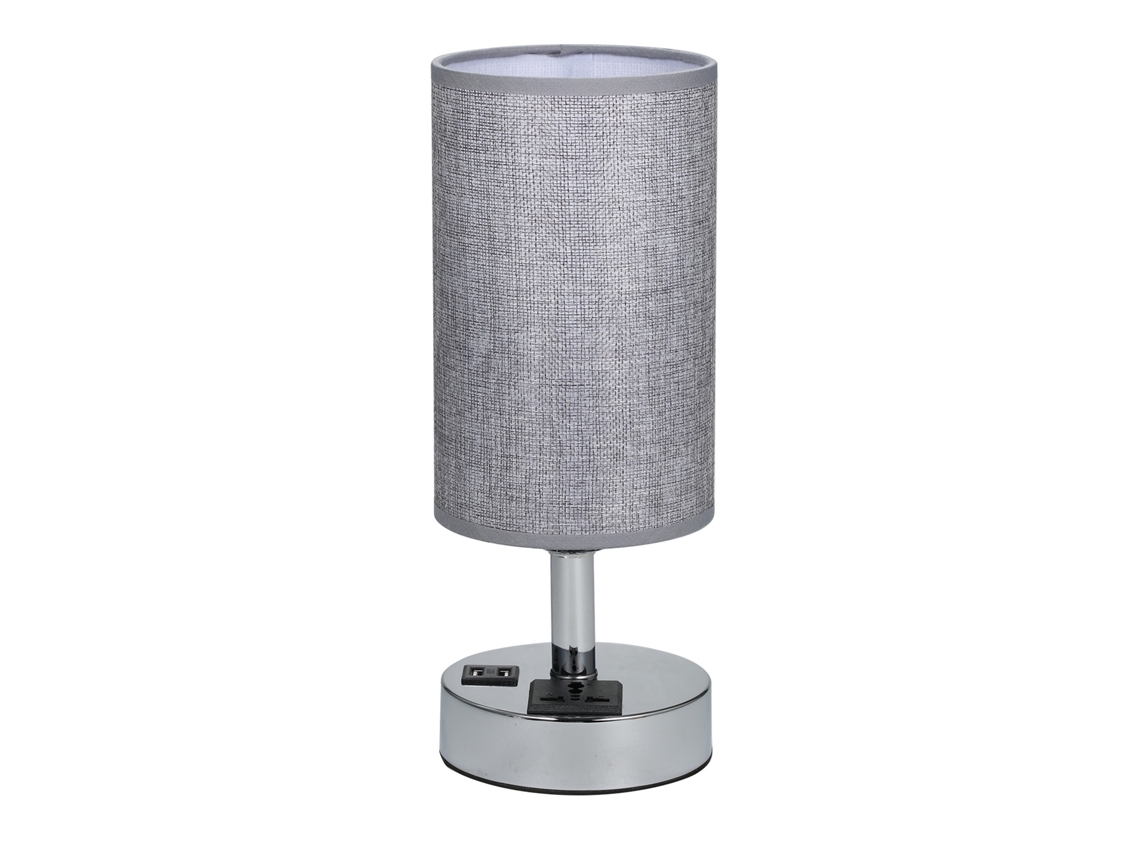 Lámpara De Mesilla De Noche De 220-240 V Con 2 Puertos Usb, Enchufe Y Control Táctil De 3 Niveles.