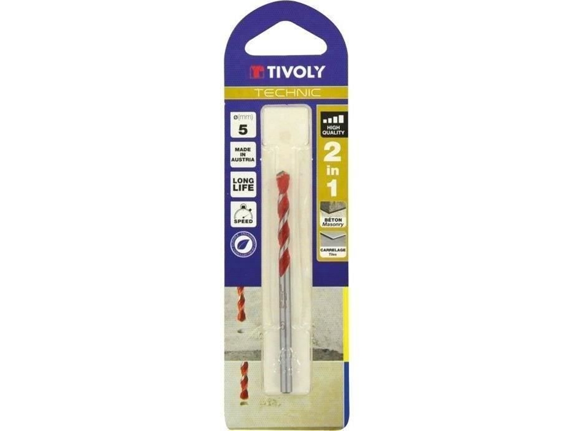 Broca 2 En 1 Tivoly Diámetro 8 Mm Metal Duro Para Concreto Y Ladrillos Mayor Longevidad
