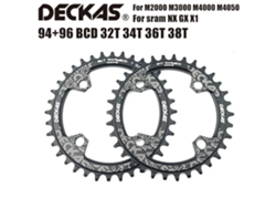 Coroa Redonda Simétrica Deckas 94+96 Bcd Para Bicicleta Compatível Com Pedivelas Mtb De 32t 34t 36t E 38t Incluindo Modelos M4000 M4050 Gx Nx E X1