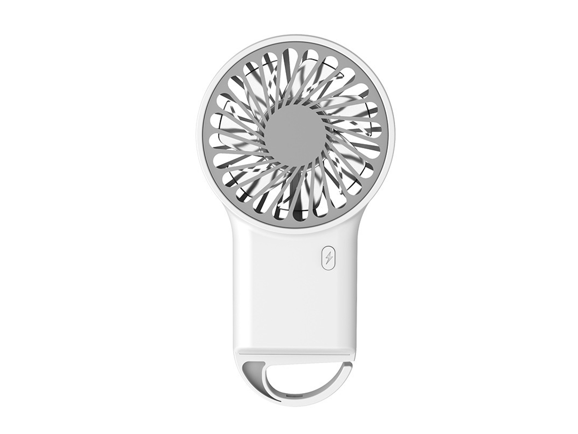 Ventilador de bolsillo Yuysan Mini USB, recargable, portátil, de escritorio, eléctrico, con gancho, Y17, 500 mAh, color blanco