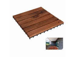 Baldosa Encajable IPAE-PROGARDEN Marrón Madera de acacia 9 Piezas (30 x 30 cm)