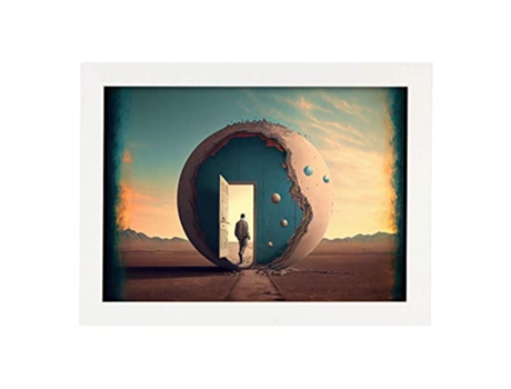 NACNIC Poster Puerta Galáctica En Estilo Surrealismo Cinematográfico Ilustraciones Y Grabados De Historieta Abstracta Y Artística A3 Marcos Blancos