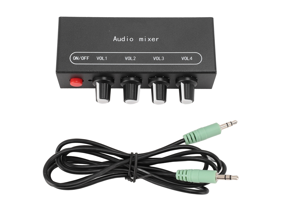 Mezclador De Audio Estéreo De 4 Canales Con Controles Independientes, Puertos De Entrada/salida De 1/8 De Pulgada, Bajo Nivel De Ruido, Dc5-12v