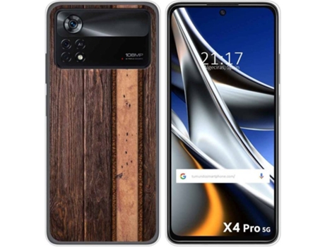 Carcasa para Xiaomi Poco X4 Pro 5G TUMUNDOSMARTPHONE Dibujos Madera 05 Multicolor
