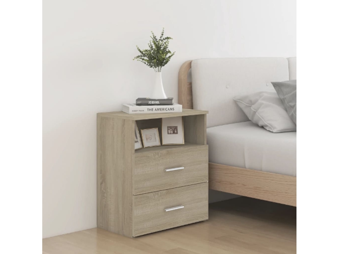 Mesa de Cabeceira LOVELY HOME Mesinha 50X32X60 Cm Cor Carvalho Sonoma