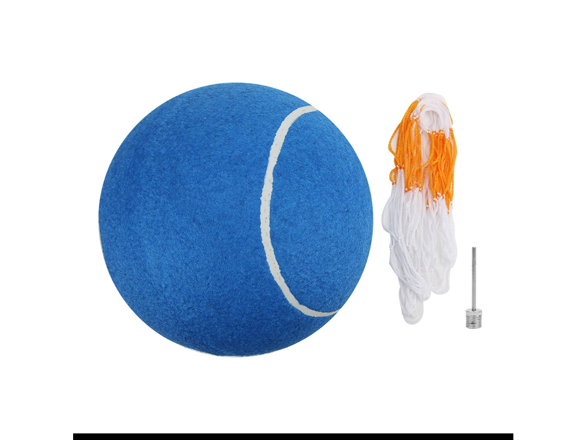 Kklv-pelota De Tenis De Goma Hinchable Grande 8 Pulgadas Juguete Para Mascotas Con Red Azul