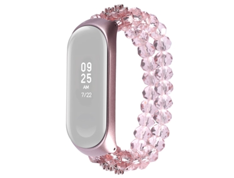 Correa de cuentas trenzadas cuentas de cristal para Xiaomi Mi Band 3/4 - rosa