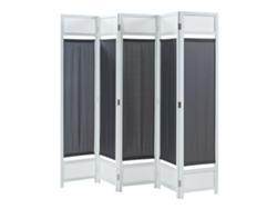 Biombo Dorotea con 5 paneles 200x170 cm - Blanco/Gris oscuro [EN.CASA]