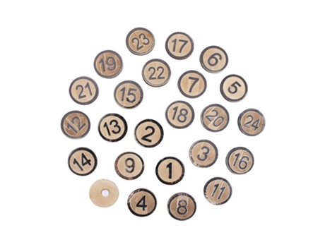 24 dígitos Adhesivos de madera MDF Advent Calendar Ø 3.5 cm - Plata