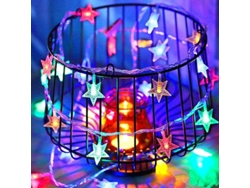 Guirnalda De Luces Con Forma De Estrella, 6 M, 40 Led, Funciona Con Pilas, Luces De Hadas Para Navidad Y Decoración.