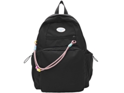 Mochila multifuncional con compartimento transparente extraíble, espaciosa, ideal para estudiantes y fans del anime. Color: Negro.