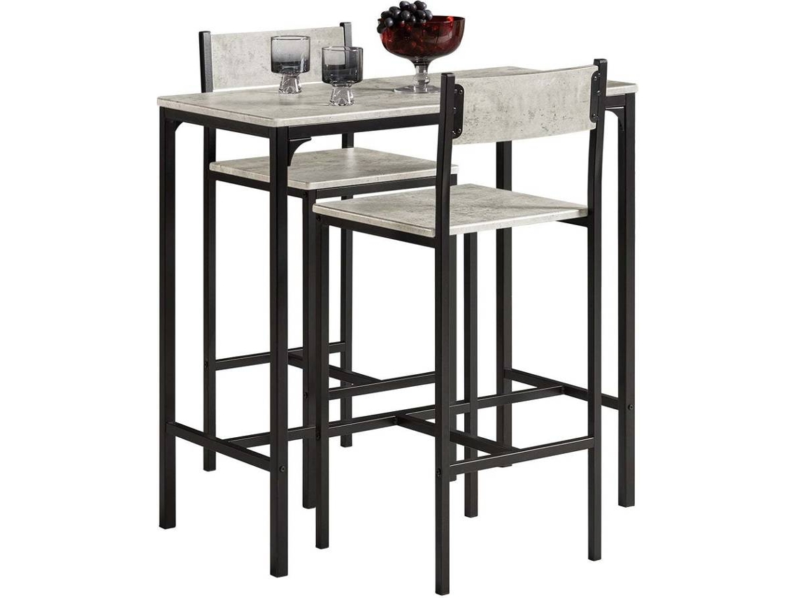 Conjunto de Comedor SOBUY (Gris Negro - MDF y Metal - 89x45x87cm)