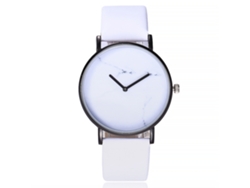 Reloj De Pulsera De Cuarzo Vansvar Blanco Para Mujer Con Correa De Pu, Estilo Sencillo.