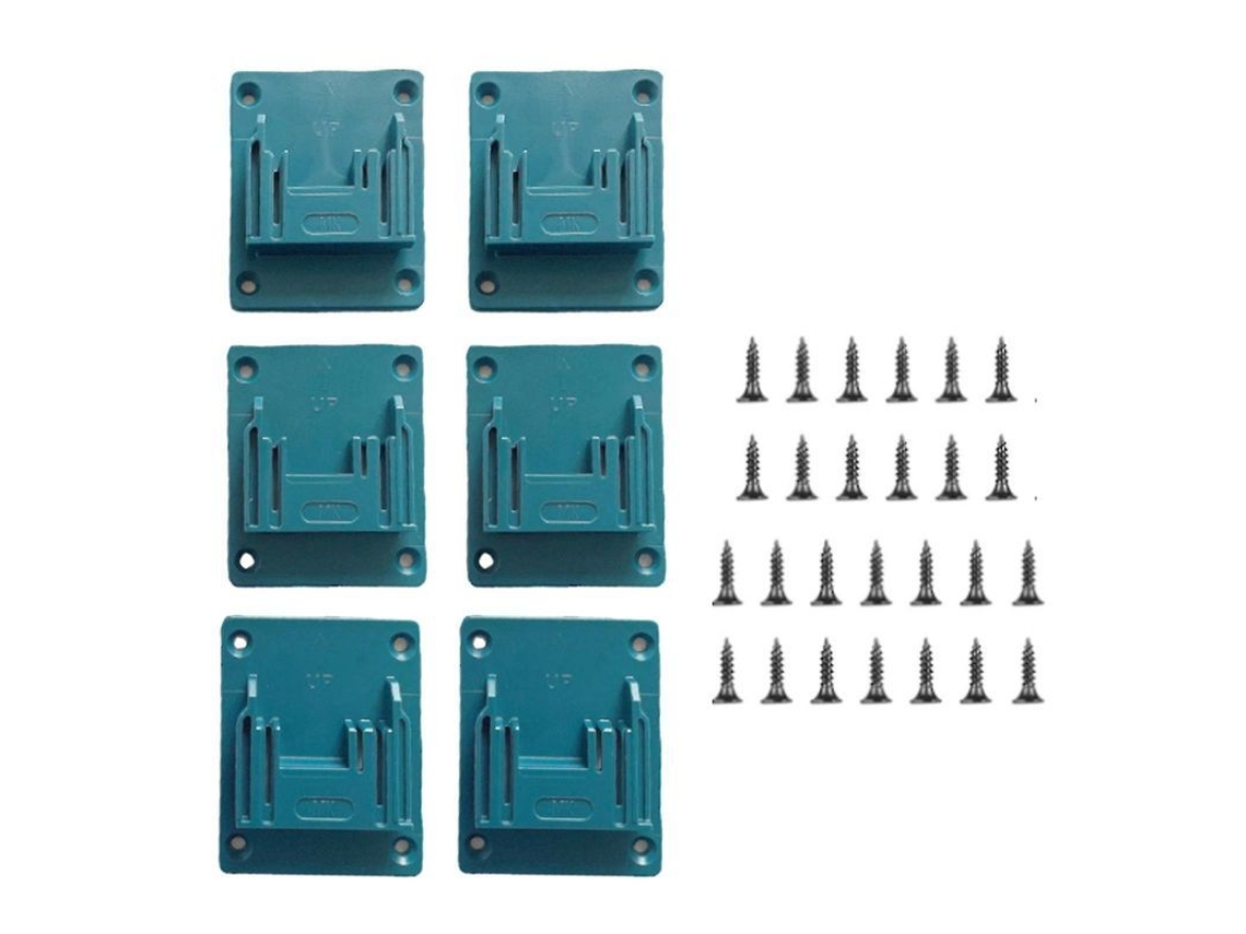 Juego De 6 Soportes De Pared Para Herramientas Eléctricas Makita De 18 V, Acero Inoxidable.