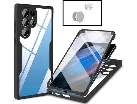 Kit Carcasa + 1 HandHolder + 1 Soporte Samsung Galaxy S22 Ultra 5G G4M Negro