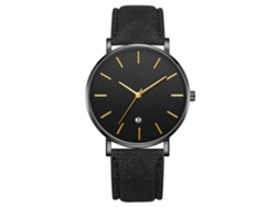 Reloj De Pulsera Analógico De Cuarzo Con Esfera Redonda Cinturón Negro