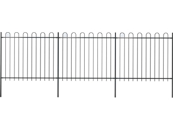 Valla VIDAXL Acero Negro (5,1x1,5 m)