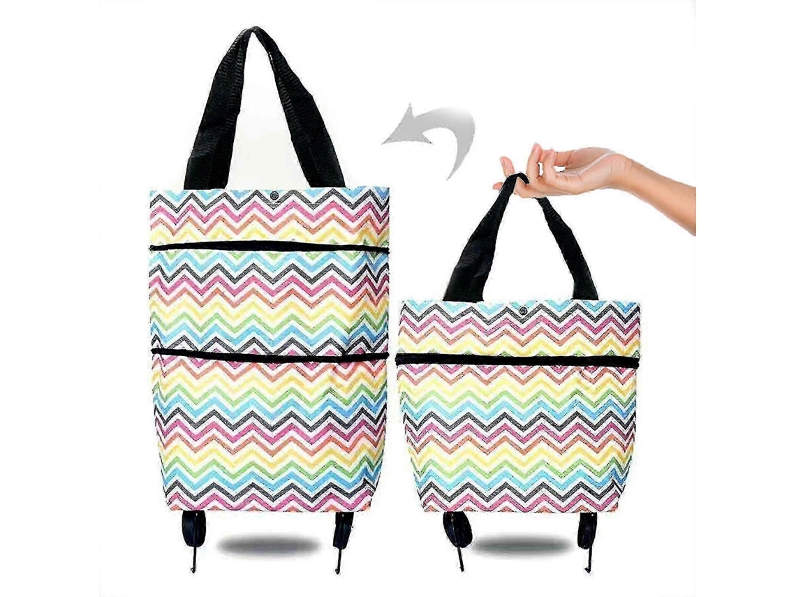 Bolsa de compras portátil con ruedas, remolcable, telescópica, con ruedas, carrito de supermercado plegable trasero de GOKOCO (modelo 2025).