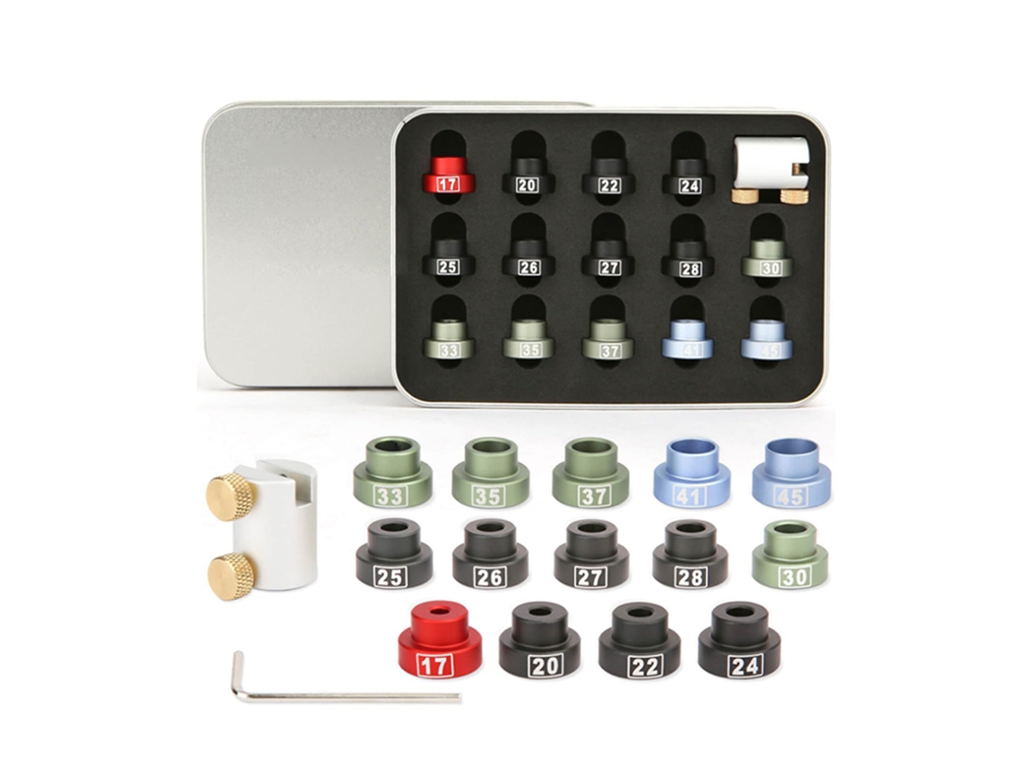 Kit Comparador De Recarga De Aleación De Aluminio Con Estuche Para Medir La Holgura De Calibres .17-.45.