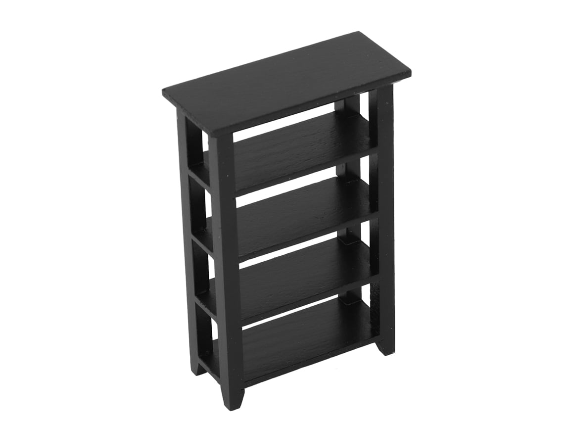 2026-estante De Flores Para Casa De Muñecas 4 Capas 1:12 Mueble Miniatura Accesorio Decoración Regalo Negro