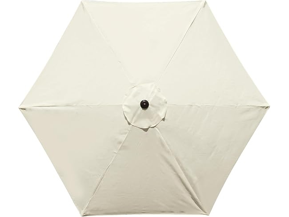 Funda de repuesto para sombrilla de patio de 2 m de diámetro y 6 varillas, color blanco Siurn