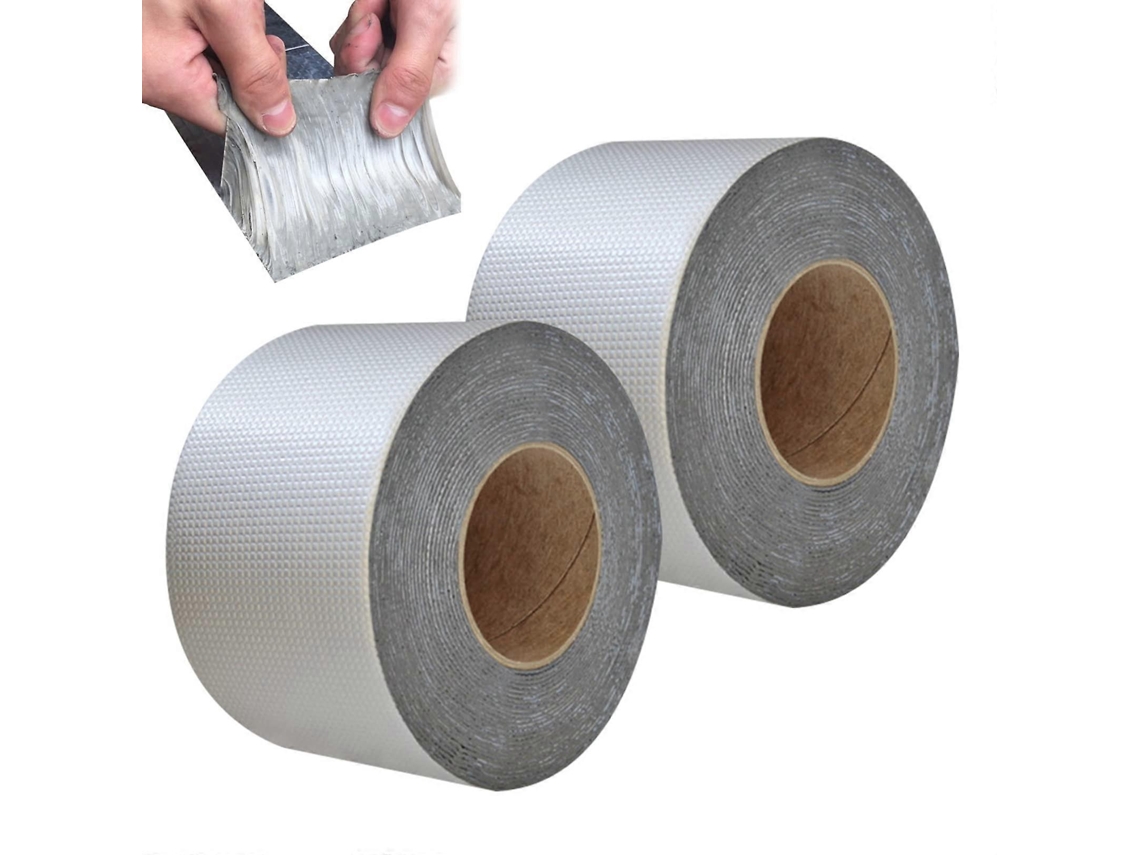 Cinta de butilo autoadhesiva impermeable para reparaciones, 2 rollos de 5 m x 5 m, para sellar techos y ventanas. Rosewell
