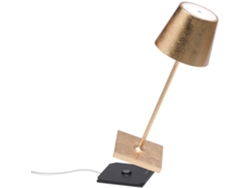 Lámpara de Mesa Poldina Pro Mini Gold Leaf LED recargable y regulable ZAFFERANO