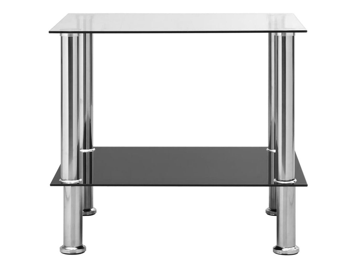 Mesa Auxiliar De Vidrio Templado Transparente 45x50x45 Cm