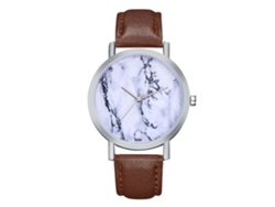 Reloj De Cuarzo De Pareja Con Correa De Cuero Pu, Caja Plateada, Dial Personalizado (café)
