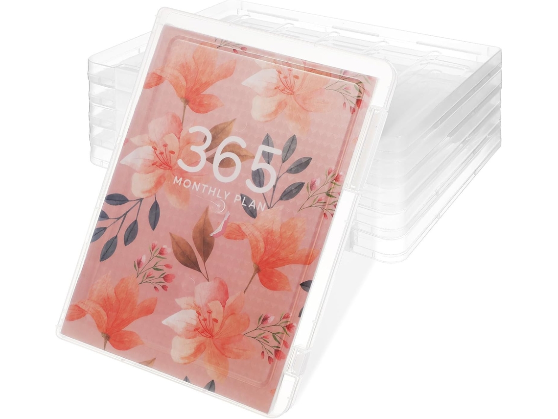 Juego De 6 Cajas De Almacenamiento Transparentes, Organizador De Documentos De Plástico