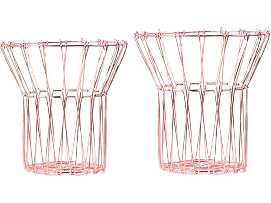 Cesta de frutas | Organizador de cocina plegable | Juego de 2 cestas de frutas de metal | Idea Gokoco