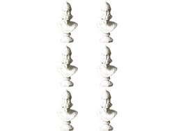 Conjunto 6 Esculturas Decorativas Diosa Atenea Resina Blanca Finos Adornos Artesanales Decoración Interiores