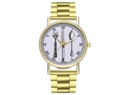 Reloj De Cuarzo Unisex Con Correa De Acero Zhoulianfa Patrón Simple Moda