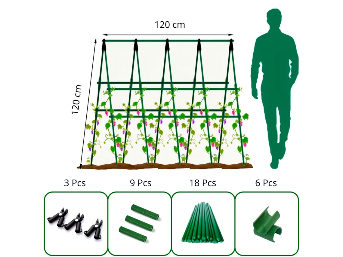 Soporte Enrejado Trepadoras 120x120 Cm Nyana Garden | Estructura En A | Huerto Y Jardín