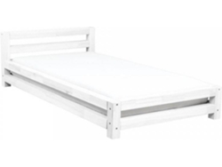 Cama Moderna BENLEMI (Blanco - Madera - Compatible con colchón: 90x200 cm)