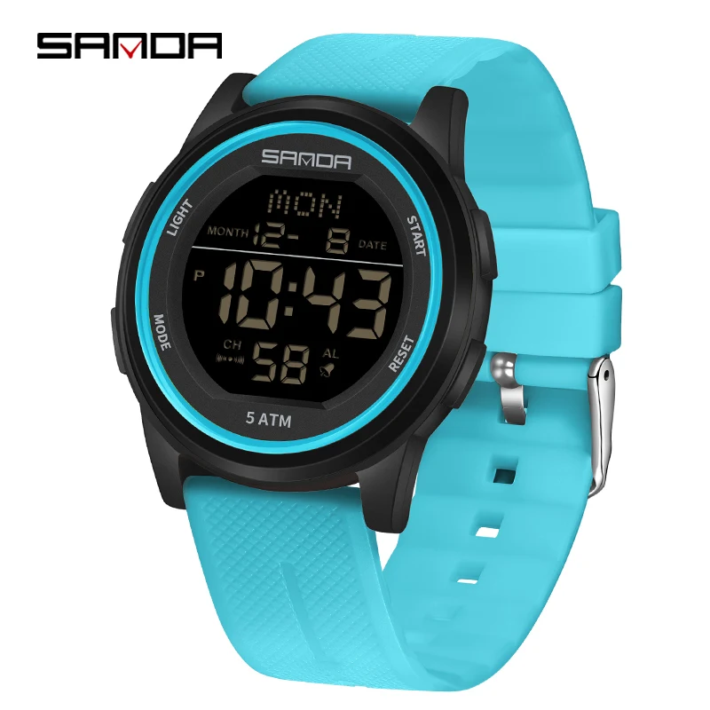 Reloj Electrónico Deportivo Para Exteriores (azul), Con Alarma, Temporizador Y Resistente Al Agua.