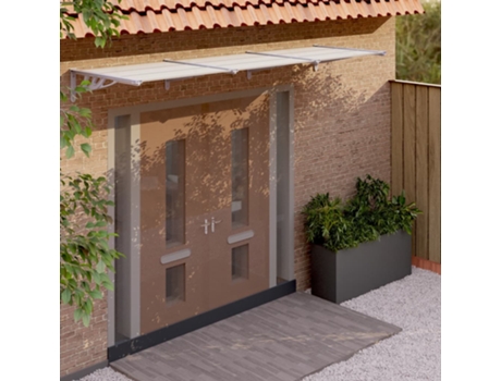 MAISON EXCLUSIVE Marquesina puerta policarbonato gris y transparente 358,5x90cm