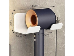Soporte para secador de pelo, estante eléctrico de baño sin perforaciones, almacenamiento multifuncional GOKOCO