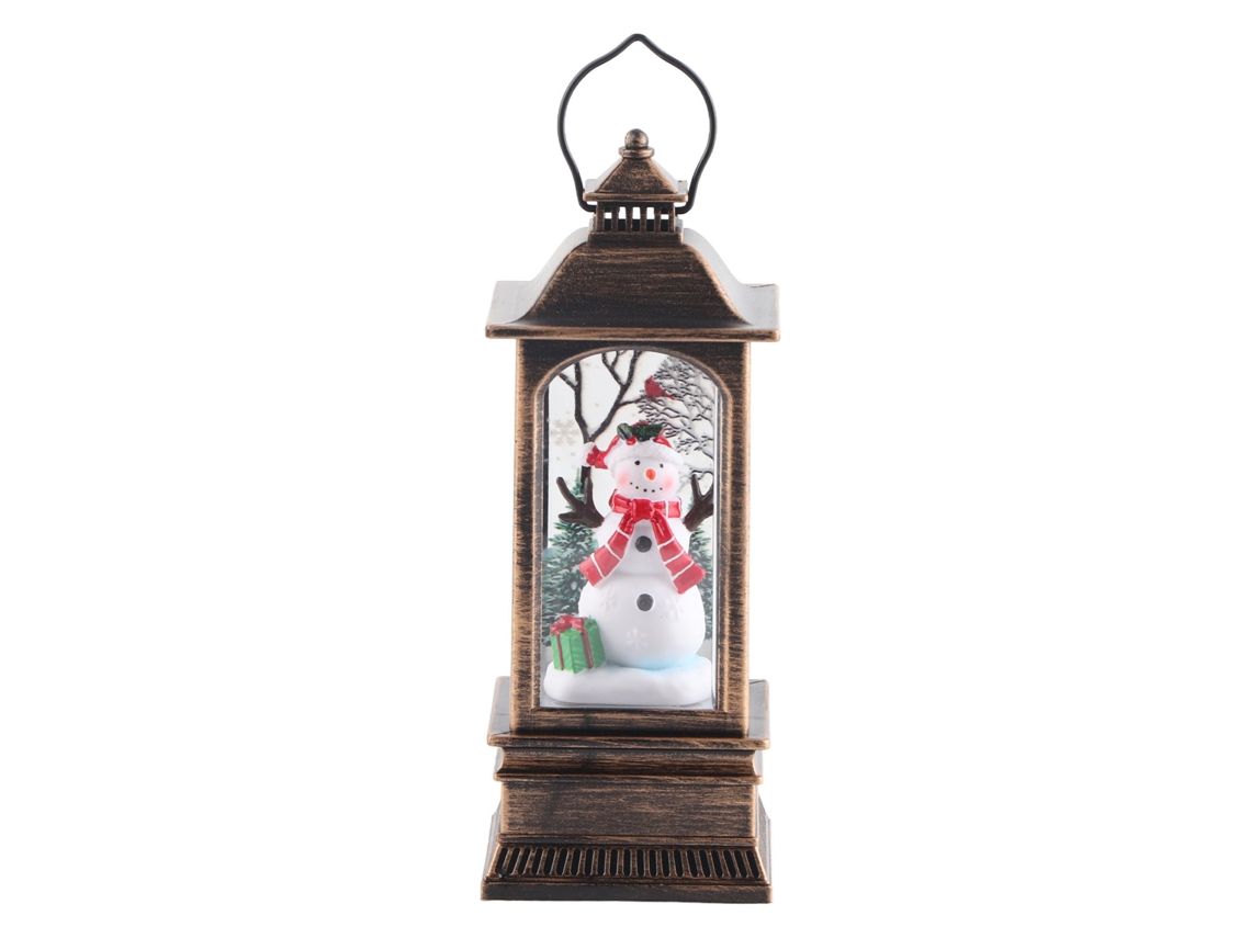 Linterna con forma de bola de nieve, luces navideñas, muñeco de nieve, decoración festiva para el hogar, PVC