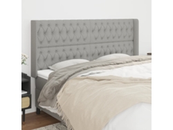 Cabecero Con Orejas De Tela Gris Claro 203x16x118/128 Cm