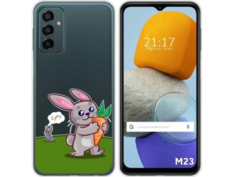 Carcasa para Samsung Galaxy M23 5G TUMUNDOSMARTPHONE Dibujos Transparente Conejo Multicolor