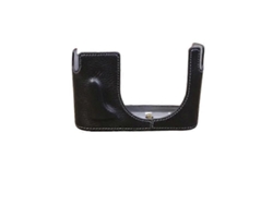Estuche de cuero genuino compatible con cámara digital Leica Q, cubierta protectora de medio cuerpo con ranura para batería Facpoet