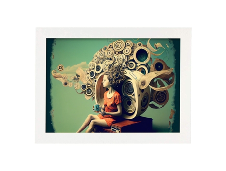 NACNIC Poster Espirales En Estilo Surrealismo Cinematográfico Ilustraciones Y Grabados De Historieta Abstracta Y Artística A4 Marcos Blancos