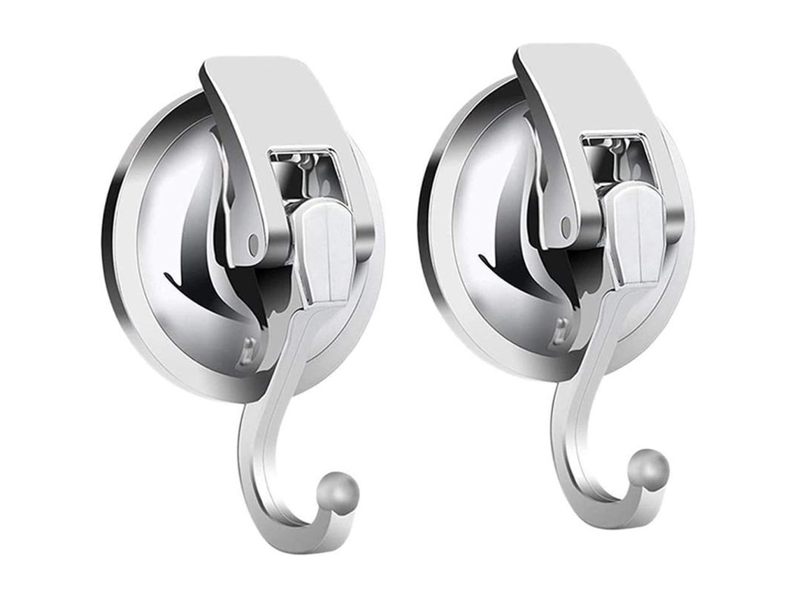 2 Ganchos De Vacío Para Colgar En La Pared O Puerta De Cristal Del Baño O La Cocina, Resistentes (5-6 Kg).